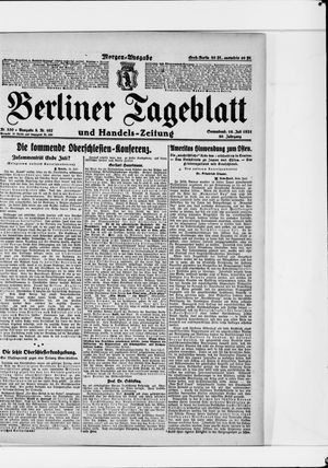 Berliner Tageblatt und Handels-Zeitung vom 16.07.1921