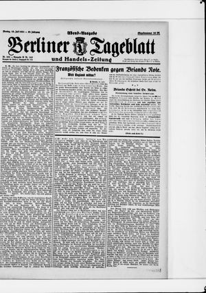 Berliner Tageblatt und Handels-Zeitung vom 18.07.1921