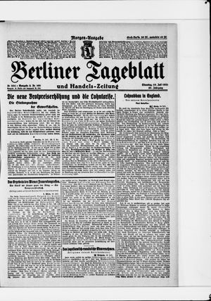 Berliner Tageblatt und Handels-Zeitung vom 19.07.1921