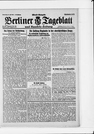 Berliner Tageblatt und Handels-Zeitung vom 21.07.1921