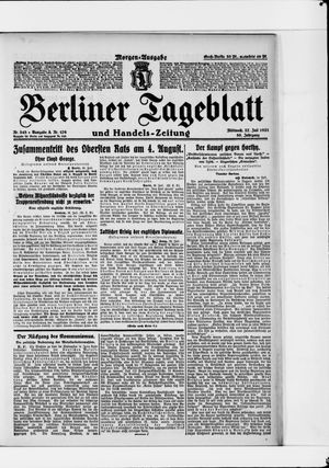 Berliner Tageblatt und Handels-Zeitung on Jul 27, 1921