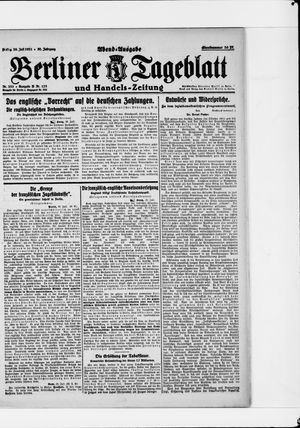 Berliner Tageblatt und Handels-Zeitung on Jul 29, 1921