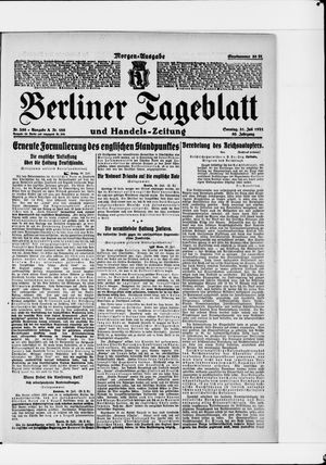 Berliner Tageblatt und Handels-Zeitung on Jul 31, 1921