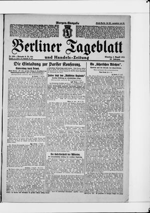 Berliner Tageblatt und Handels-Zeitung vom 02.08.1921
