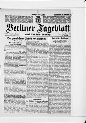 Berliner Tageblatt und Handels-Zeitung vom 04.08.1921