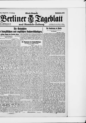 Berliner Tageblatt und Handels-Zeitung vom 09.08.1921