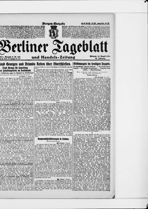 Berliner Tageblatt und Handels-Zeitung vom 10.08.1921