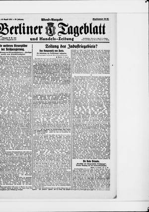 Berliner Tageblatt und Handels-Zeitung vom 10.08.1921