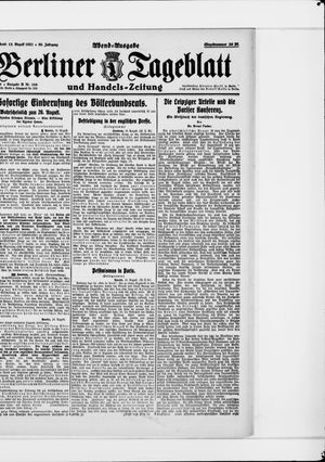 Berliner Tageblatt und Handels-Zeitung vom 13.08.1921