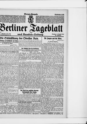 Berliner Tageblatt und Handels-Zeitung vom 14.08.1921