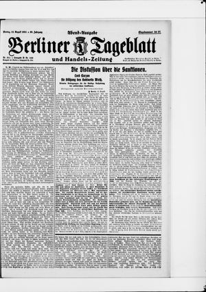 Berliner Tageblatt und Handels-Zeitung vom 15.08.1921