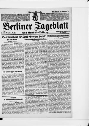 Berliner Tageblatt und Handels-Zeitung vom 18.08.1921
