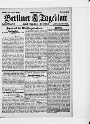 Berliner Tageblatt und Handels-Zeitung vom 23.08.1921