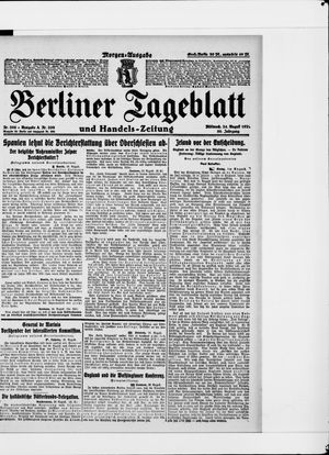 Berliner Tageblatt und Handels-Zeitung vom 24.08.1921
