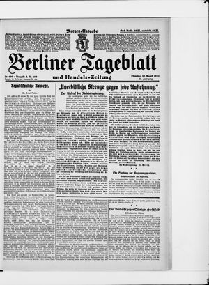 Berliner Tageblatt und Handels-Zeitung vom 30.08.1921
