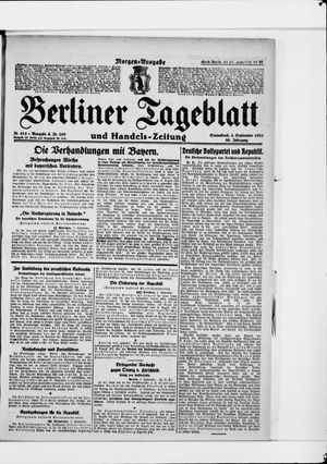 Berliner Tageblatt und Handels-Zeitung vom 03.09.1921