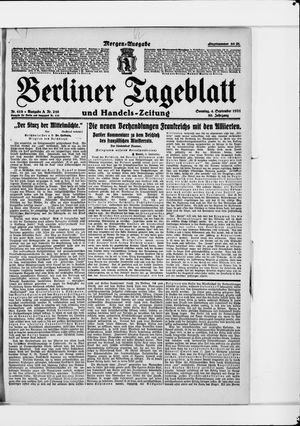 Berliner Tageblatt und Handels-Zeitung vom 04.09.1921