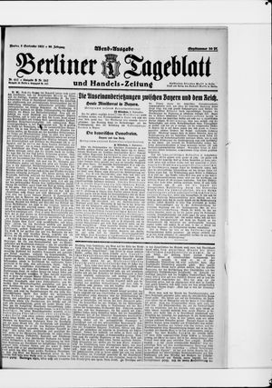 Berliner Tageblatt und Handels-Zeitung on Sep 5, 1921