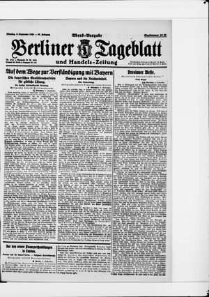 Berliner Tageblatt und Handels-Zeitung vom 06.09.1921