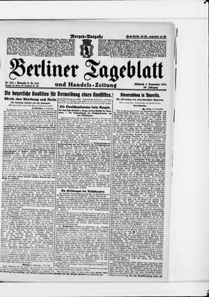 Berliner Tageblatt und Handels-Zeitung vom 07.09.1921