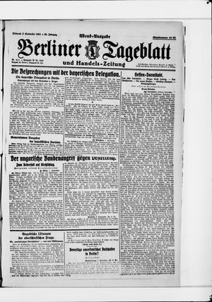 Berliner Tageblatt und Handels-Zeitung vom 07.09.1921