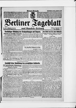 Berliner Tageblatt und Handels-Zeitung vom 09.09.1921
