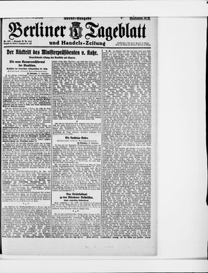 Berliner Tageblatt und Handels-Zeitung vom 12.09.1921