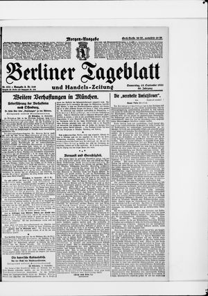 Berliner Tageblatt und Handels-Zeitung vom 15.09.1921