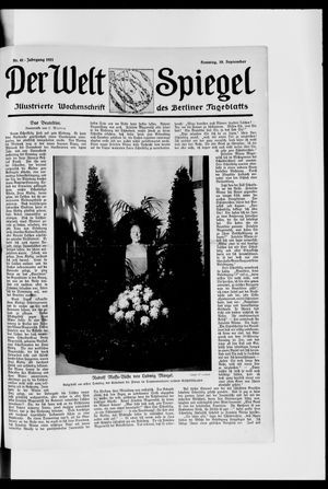 Berliner Tageblatt und Handels-Zeitung vom 18.09.1921