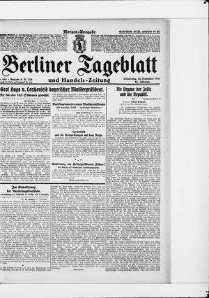 Berliner Tageblatt und Handels-Zeitung vom 22.09.1921