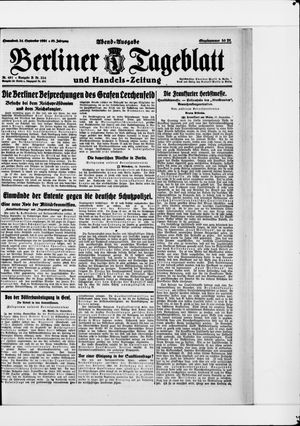 Berliner Tageblatt und Handels-Zeitung on Sep 24, 1921