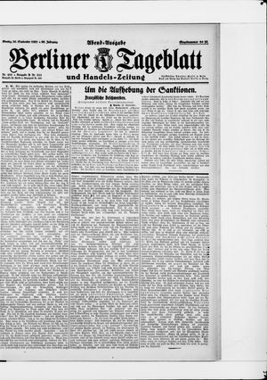 Berliner Tageblatt und Handels-Zeitung vom 26.09.1921