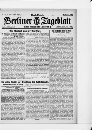 Berliner Tageblatt und Handels-Zeitung vom 29.09.1921