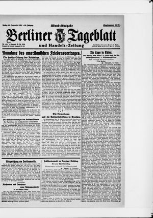 Berliner Tageblatt und Handels-Zeitung vom 30.09.1921