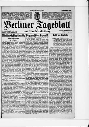Berliner Tageblatt und Handels-Zeitung vom 02.10.1921