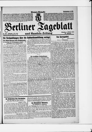 Berliner Tageblatt und Handels-Zeitung vom 04.10.1921