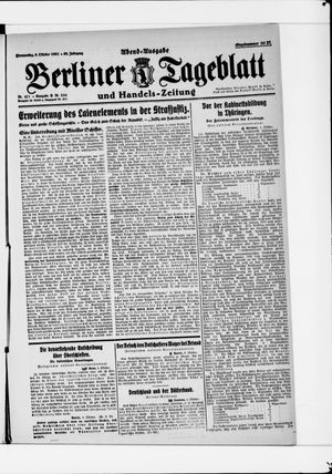 Berliner Tageblatt und Handels-Zeitung vom 06.10.1921