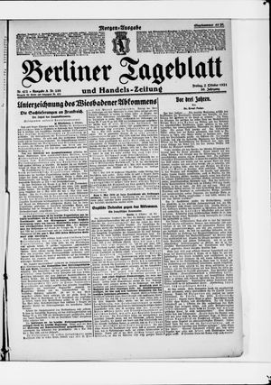 Berliner Tageblatt und Handels-Zeitung vom 07.10.1921