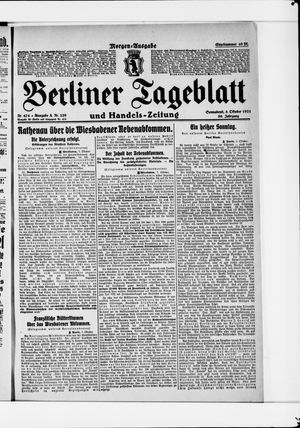 Berliner Tageblatt und Handels-Zeitung on Oct 8, 1921