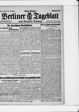 Berliner Tageblatt und Handels-Zeitung on Oct 12, 1921
