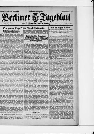 Berliner Tageblatt und Handels-Zeitung vom 13.10.1921