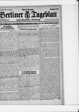Berliner Tageblatt und Handels-Zeitung vom 14.10.1921