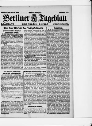 Berliner Tageblatt und Handels-Zeitung vom 22.10.1921