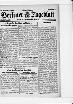 Berliner Tageblatt und Handels-Zeitung vom 25.10.1921