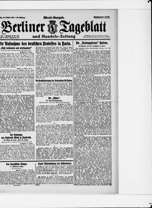Berliner Tageblatt und Handels-Zeitung vom 28.10.1921