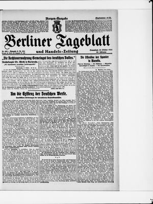 Berliner Tageblatt und Handels-Zeitung vom 29.10.1921