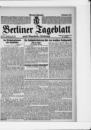 Berliner Tageblatt und Handels-Zeitung vom 30.10.1921