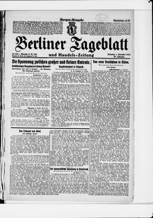 Berliner Tageblatt und Handels-Zeitung vom 01.11.1921