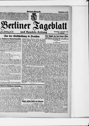 Berliner Tageblatt und Handels-Zeitung vom 05.11.1921