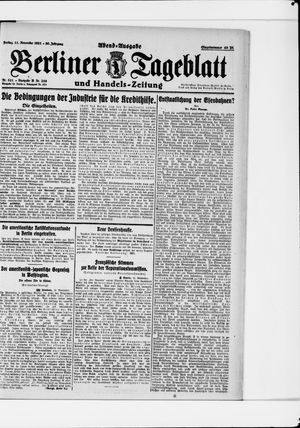 Berliner Tageblatt und Handels-Zeitung vom 11.11.1921
